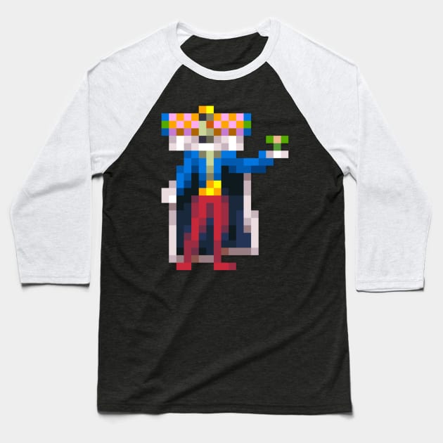 King of all cosmos low-res pixelart Baseball T-Shirt by JinnPixel